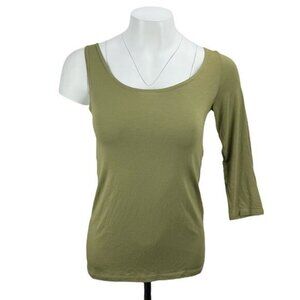 SARAH PACINI One Sleeve Soft Stretchy Top Size 6 Made In Italy